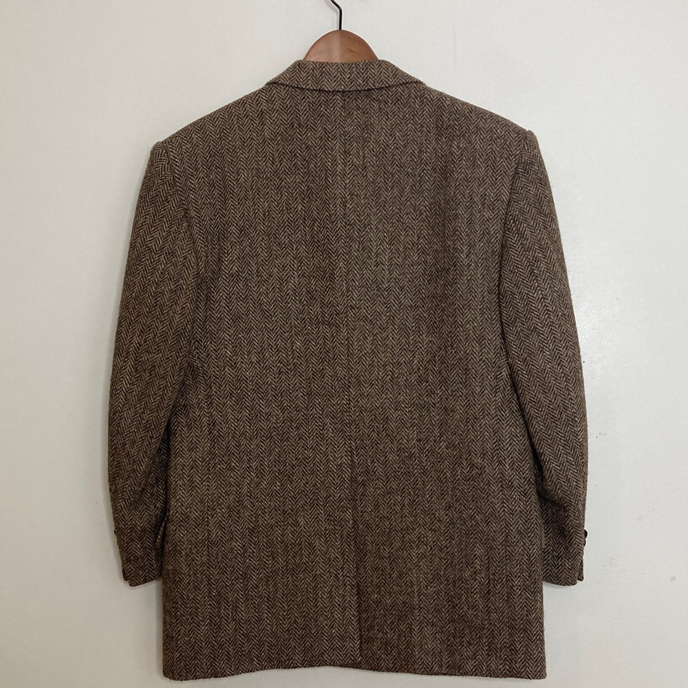 Vintage Harris Tweed Brown Herringbone Sport Coat - Picture 3 of 15